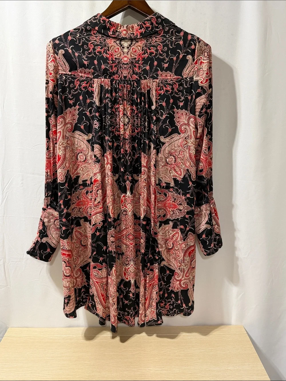 Paisley Print Black & Red Women’s Tunic Top